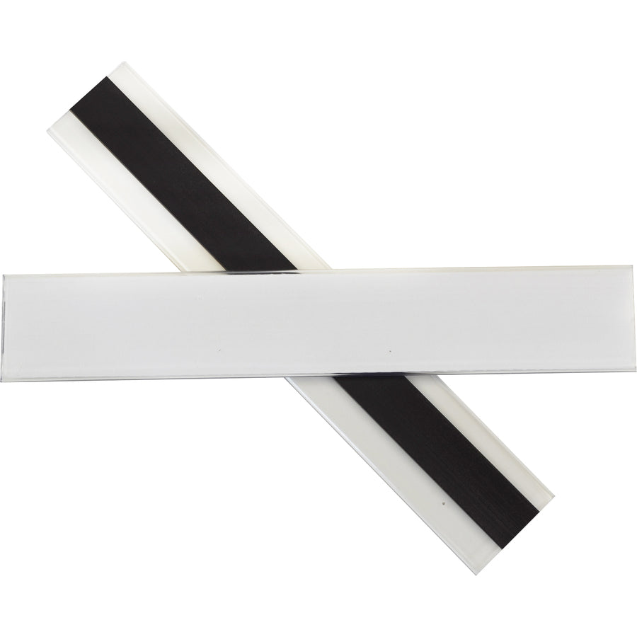HOL-DEX Magnetic Shelf/Bin Label Holders, Side Load, 1 x 6, Clear, 10/Box