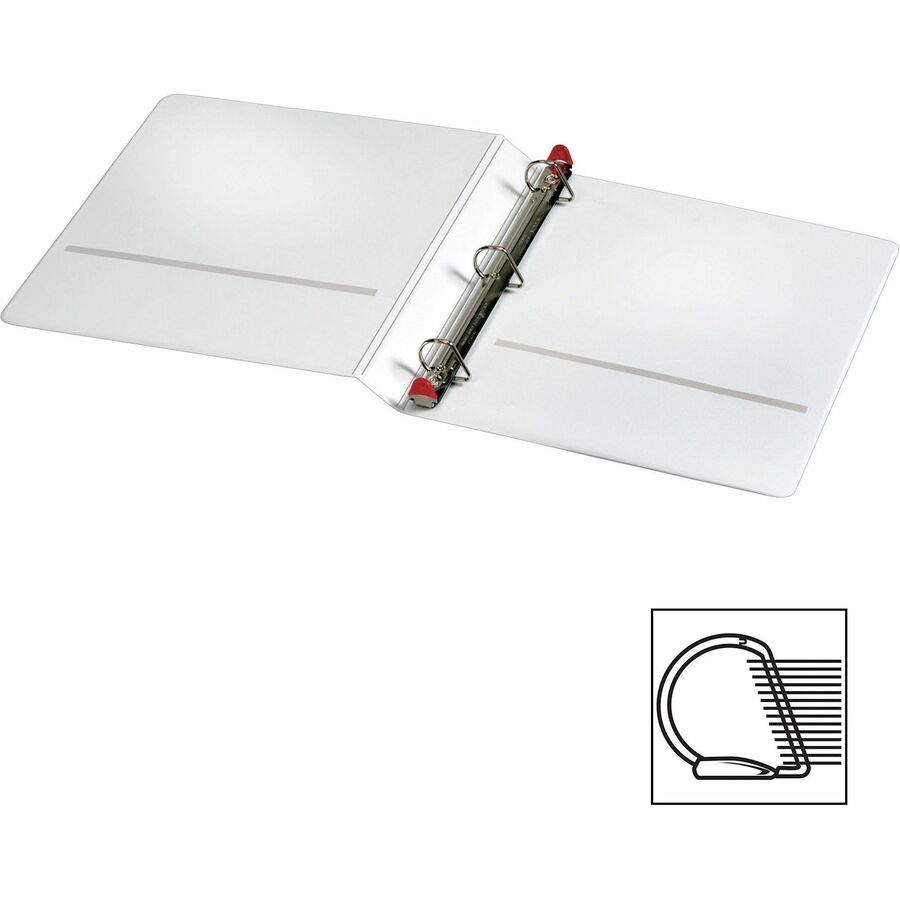 Cardinal Xtravalue Clearvue Locking D-Ring Binder - 1" Binder Capacity - Letter - 8 1/2" x 11" Sheet Size - 270 Sheet Capacity - 1" Spine Width - 3 x D-Ring Fastener(s) - 2 Inside Front & Back Pocket(s) - Vinyl - White - 1 lb - Locking Ring, Clear Ov - 