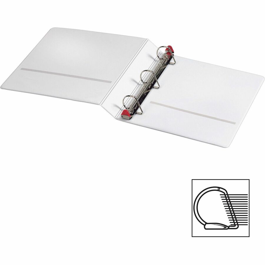 Cardinal Xtravalue Clearvue Locking D-Ring Binder - 1 1/2" Binder Capacity - Letter - 8 1/2" x 11" Sheet Size - 375 Sheet Capacity - 1 3/5" Spine Width - 3 x D-Ring Fastener(s) - 2 Inside Front & Back Pocket(s) - Vinyl - White - 1.08 lb - Locking Rin - 