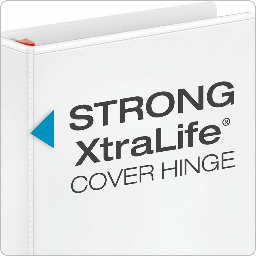 Cardinal Xtravalue Clearvue Locking D-Ring Binder - 4" Binder Capacity - Letter - 8 1/2" x 11" Sheet Size - 890 Sheet Capacity - 3 3/5" Spine Width - 3 x D-Ring Fastener(s) - 2 Inside Front & Back Pocket(s) - Vinyl - White - 2.04 lb - Locking Ring, C