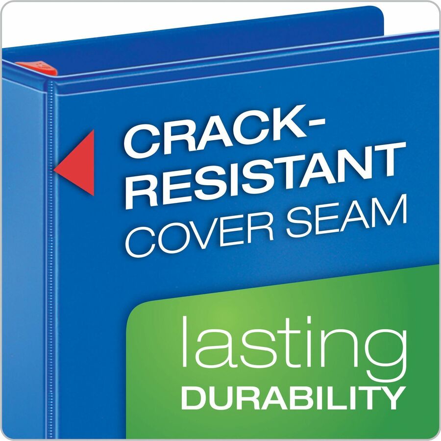 Cardinal Xtralife ClearVue Locking Slant-D Binders - 1" Binder Capacity - Letter - 8 1/2" x 11" Sheet Size - 270 Sheet Capacity - 1" Spine Width - 3 x D-Ring Fastener(s) - 2 Inside Front & Back Pocket(s) - Polyolefin - Blue - 14.40 oz - Non-stick, Lo - 2