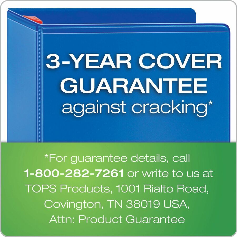 Cardinal Xtralife ClearVue Locking Slant-D Binders - 3" Binder Capacity - Letter - 8 1/2" x 11" Sheet Size - 725 Sheet Capacity - 2 29/32" Spine Width - 3 x D-Ring Fastener(s) - 2 Inside Front & Back Pocket(s) - Polyolefin - Blue - 1.60 lb - Non-stic - 4