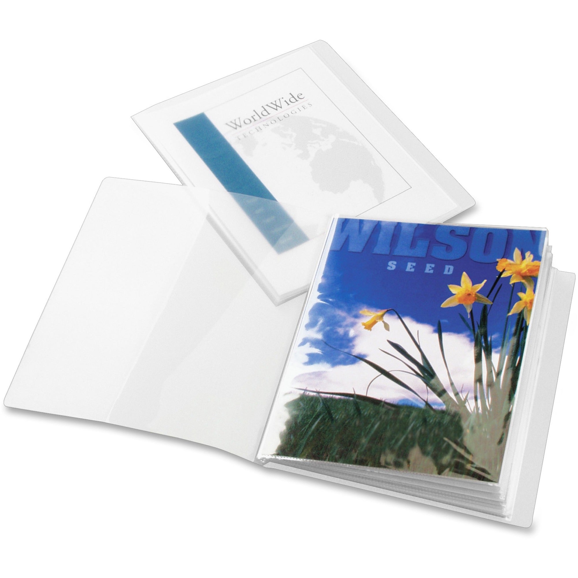 Cardinal ClearThru 51532 Letter Presentation Book - 8 1/2" x 11" - 24 Sheet Capacity - 12 Internal Pocket(s) - Polypropylene, Poly - Clear - 1 Each