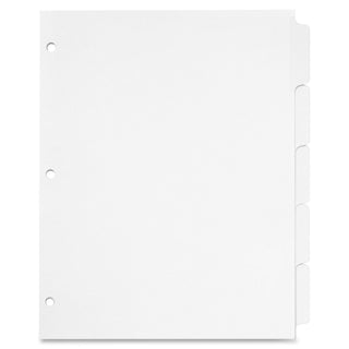 Cardinal Write 'N Erase Mylar Tab Dividers - 5 x Divider(s) - Write-on Tab(s) - 5 Tab(s)/Set - 9" Divider Width x 11" Divider Length - Letter - 8.50" Width x 11" Length - White Divider - White Mylar Tab(s) - Reinforced Tab, Reinforced Hole, Erasable - 