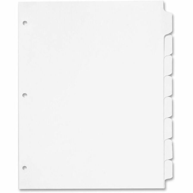 Cardinal Write 'N Erase Mylar Tab Dividers - 8 x Divider(s) - Write-on Tab(s) - 8 Tab(s)/Set - 9" Divider Width x 11" Divider Length - Letter - 8.50" Width x 11" Length - White Divider - White Mylar Tab(s) - Reinforced Tab, Reinforced Hole, Erasable - 