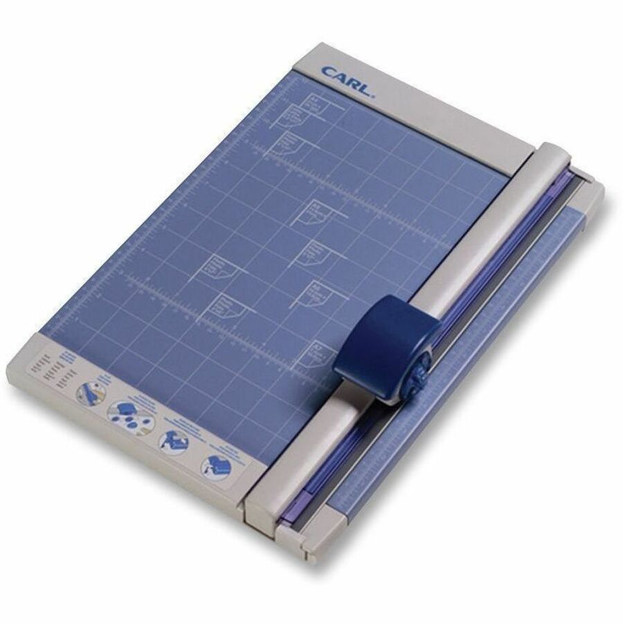 CARL Professional 12" Rotary Paper Trimmer - 1 x Blade(s)Cuts 10Sheet - 12" Cutting Length - Straight Cutting - 0.8" Height x 10.3" Width x 12" Depth - Metal Base - Gray
