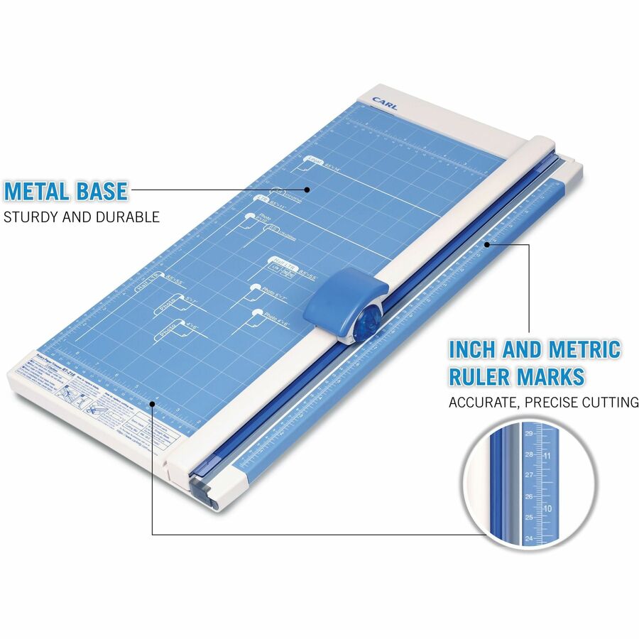 CARL 18" Professional Paper Trimmer - Cuts 10Sheet - 18" Cutting Length - Straight Cutting - 0.8" Height x 10.3" Width x 18" Depth - White - 3