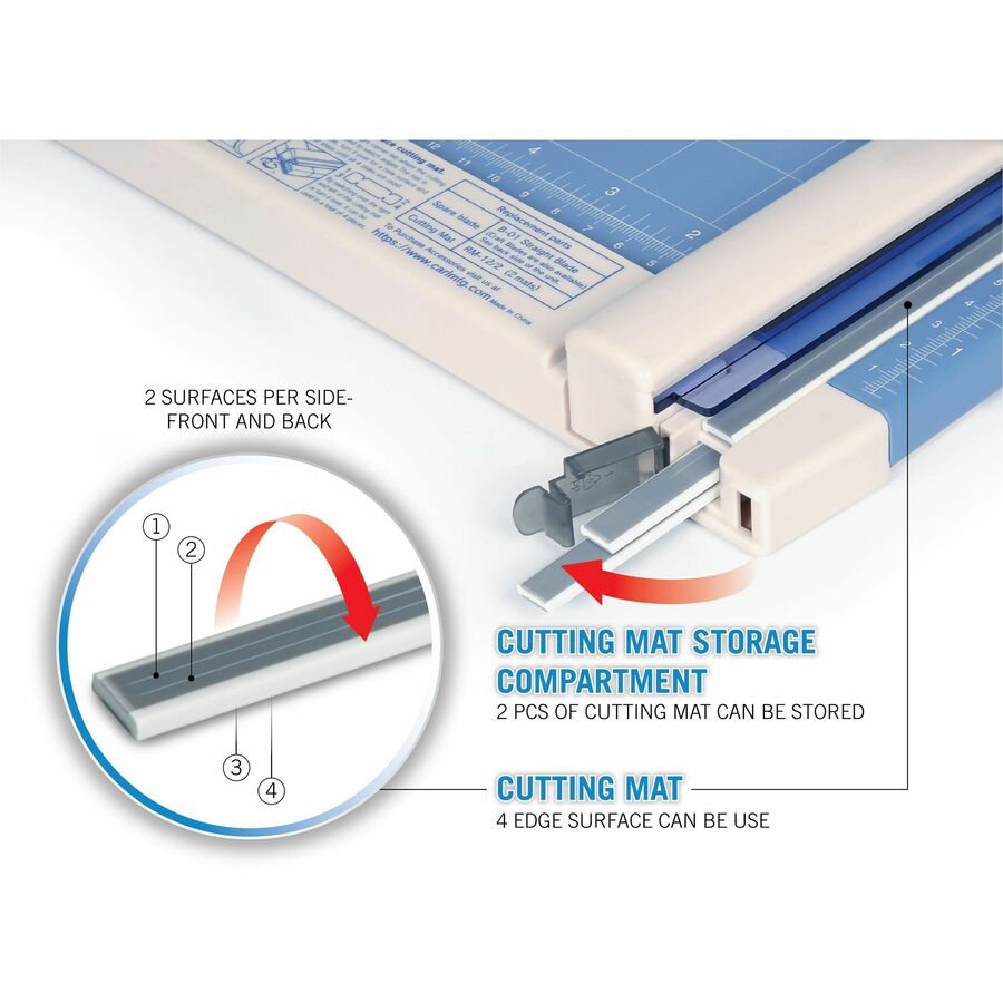 CARL 18" Professional Paper Trimmer - Cuts 10Sheet - 18" Cutting Length - Straight Cutting - 0.8" Height x 10.3" Width x 18" Depth - White