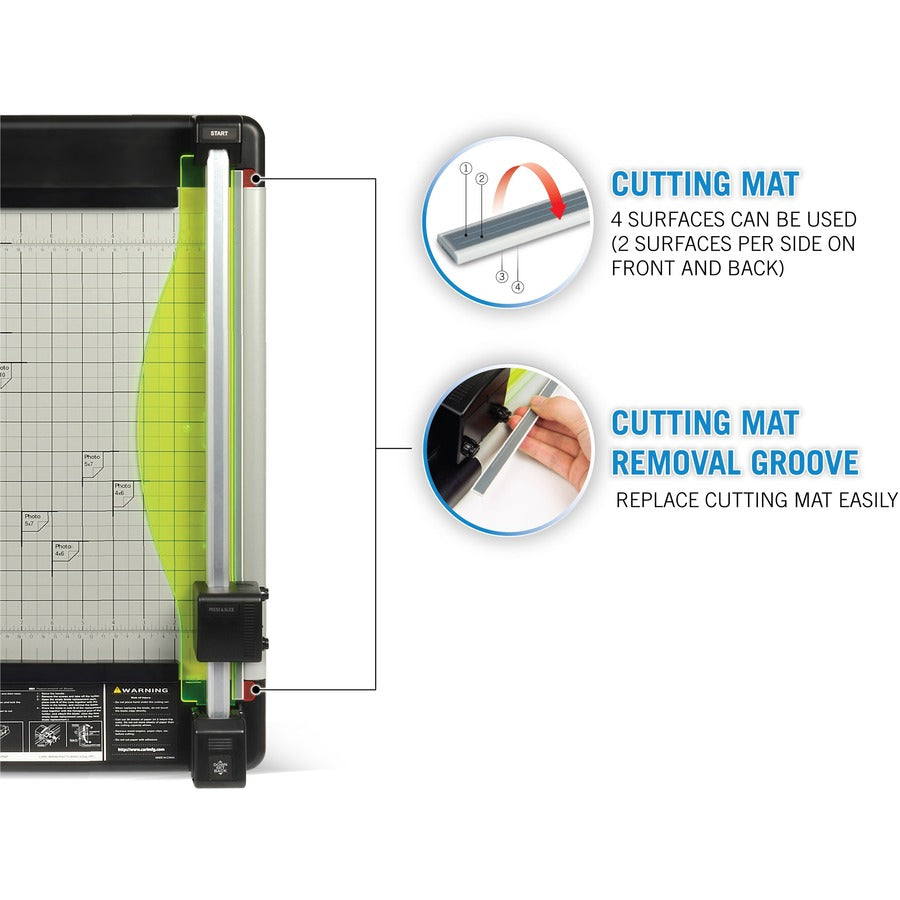 CARL Heavy-Duty 15" Paper Trimmer - 1 x Blade(s)Cuts 36Sheet - 15" Cutting Length - Straight, Perforated Cutting - 0.8" Height x 14" Width - Metal Base, Acrylonitrile Butadiene Styrene (ABS), Acrylic - Gray