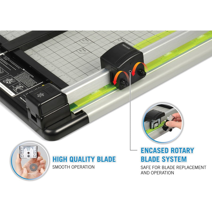 CARL Heavy-Duty 15" Paper Trimmer - 1 x Blade(s)Cuts 36Sheet - 15" Cutting Length - Straight, Perforated Cutting - 0.8" Height x 14" Width - Metal Base, Acrylonitrile Butadiene Styrene (ABS), Acrylic - Gray