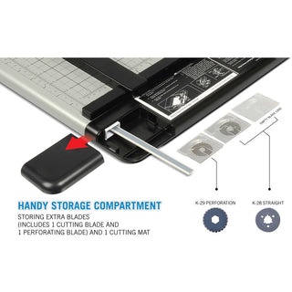 CARL Heavy-Duty Metal Base 18" Paper Trimmer - 1 x Blade(s)Cuts 36Sheet - 18" Cutting Length - Straight, Perforated Cutting - 0.8" Height x 14" Width - Metal Base, Acrylonitrile Butadiene Styrene (ABS), Acrylic - Gray