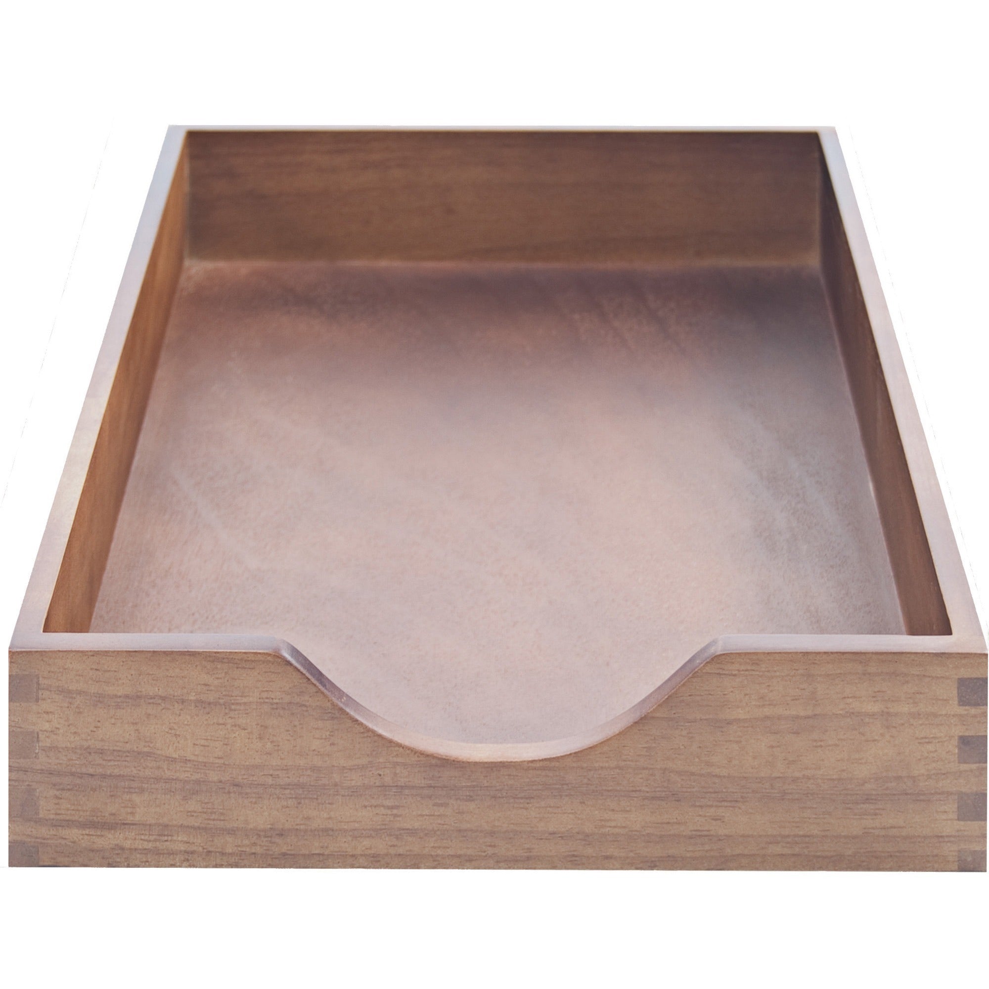 Carver Solid Wood Desk Tray - Desktop - Stackable - Walnut - Walnut - Oak - 1 Each - 