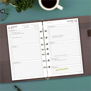 At-A-Glance 2024 Weekly Planner Refill, Loose-Leaf, Desk Size, 5 1/2" x 8 1/2" - Business - Julian Dates - Weekly - 1 Year - January 2024 - December 2024 - 8:00 AM to 5:00 PM - Hourly, Monday - Friday - 1 Week Double Page Layout - 5 1/2" x 8 1/2" She - 5