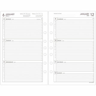 At-A-Glance 2024 Weekly Planner Refill, Loose-Leaf, Desk Size, 5 1/2" x 8 1/2" - Business - Julian Dates - Weekly - 1 Year - January 2024 - December 2024 - 8:00 AM to 5:00 PM - Hourly, Monday - Friday - 1 Week Double Page Layout - 5 1/2" x 8 1/2" She