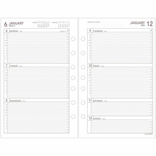 At-A-Glance 2024 Weekly Planner Refill, Loose-Leaf, Desk Size, 5 1/2" x 8 1/2" - Business - Julian Dates - Weekly - 1 Year - January 2024 - December 2024 - 8:00 AM to 5:00 PM - Hourly, Monday - Friday - 1 Week Double Page Layout - 5 1/2" x 8 1/2" She - 4