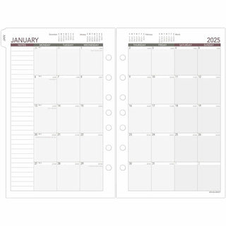At-A-Glance 2024 Weekly Planner Refill, Loose-Leaf, Desk Size, 5 1/2" x 8 1/2" - Business - Julian Dates - Weekly - 1 Year - January 2024 - December 2024 - 8:00 AM to 5:00 PM - Hourly, Monday - Friday - 1 Week Double Page Layout - 5 1/2" x 8 1/2" She