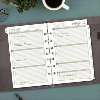 2-Page-Per-Week Planner Refills, 8.5 x 5.5, White Sheets, 12-Month (Jan to Dec): 2024