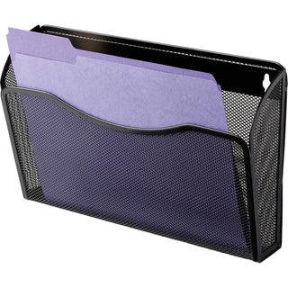 Single Pocket Wire Mesh Wall File, Letter Size, 14" x 3.27" x 8.5", Black
