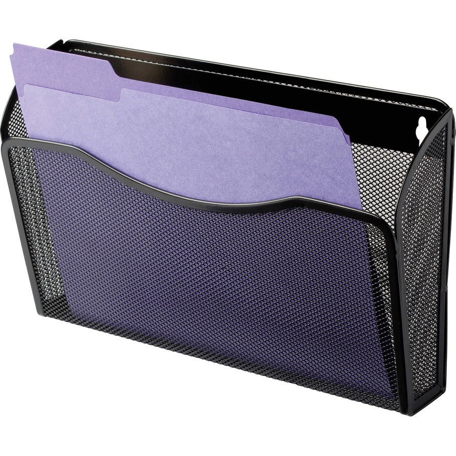 Single Pocket Wire Mesh Wall File, Letter Size, 14" x 3.27" x 8.5", Black