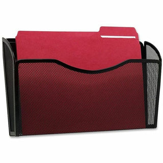 Single Pocket Wire Mesh Wall File, Letter Size, 14" x 3.27" x 8.5", Black