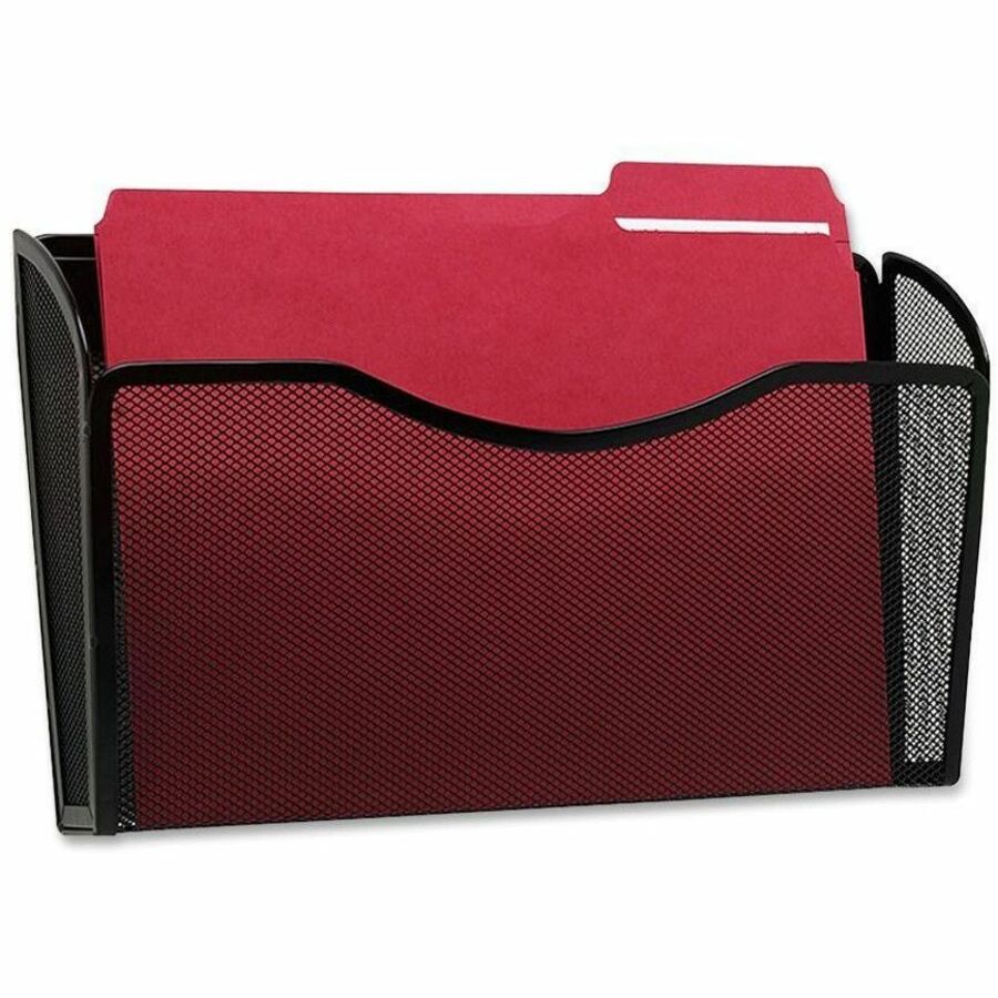 Single Pocket Wire Mesh Wall File, Letter Size, 14" x 3.27" x 8.5", Black