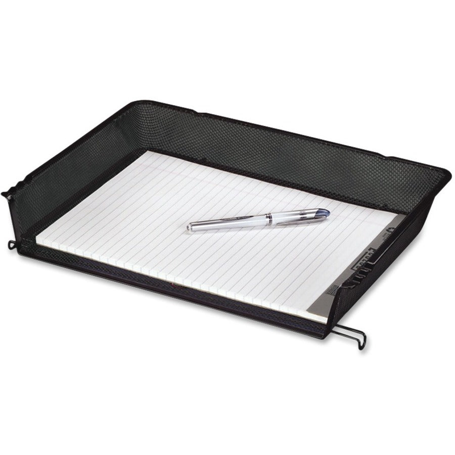 Mesh Stacking Side Load Tray, 1 Section, Letter Size Files, 14.25" x 10.13" x 2.75", Black