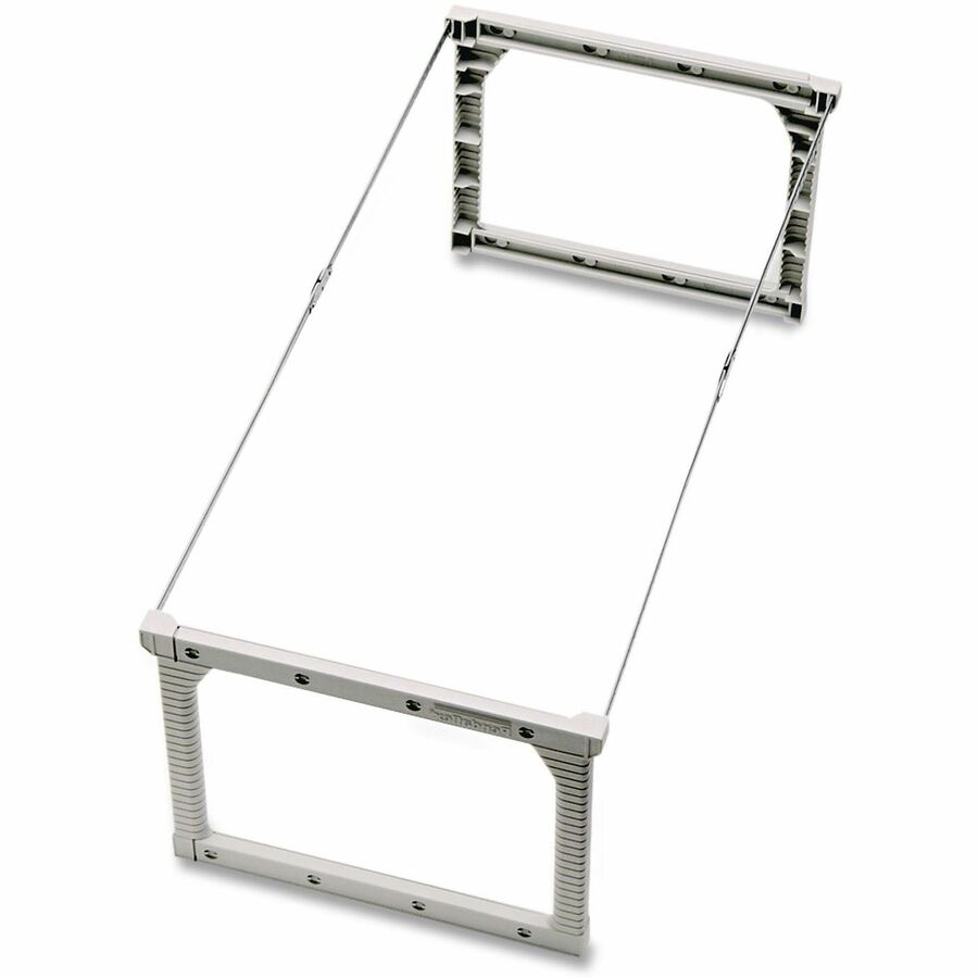 Plastic Snap-Together Hanging Folder Frame, Legal/Letter Size, 18" to 27" Long, White/Silver Accents, 4/Box