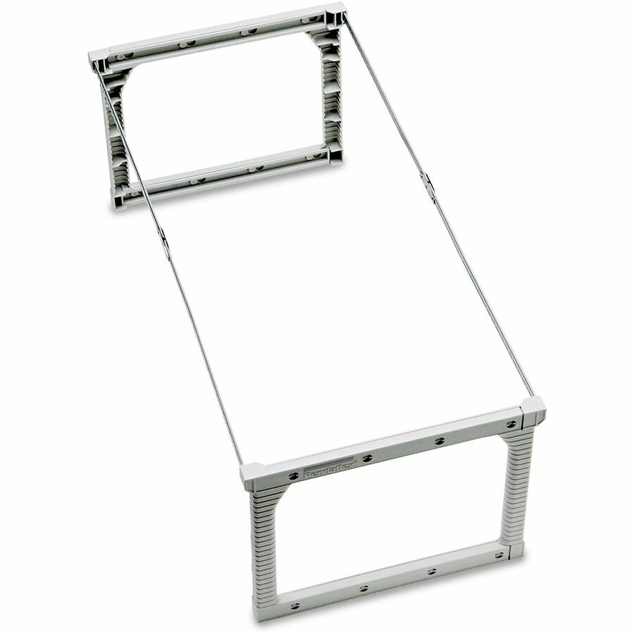 Plastic Snap-Together Hanging Folder Frame, Legal/Letter Size, 18" to 27" Long, White/Silver Accents, 4/Box