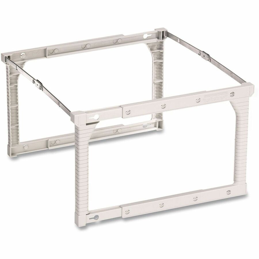 Plastic Snap-Together Hanging Folder Frame, Legal/Letter Size, 18" to 27" Long, White/Silver Accents, 4/Box