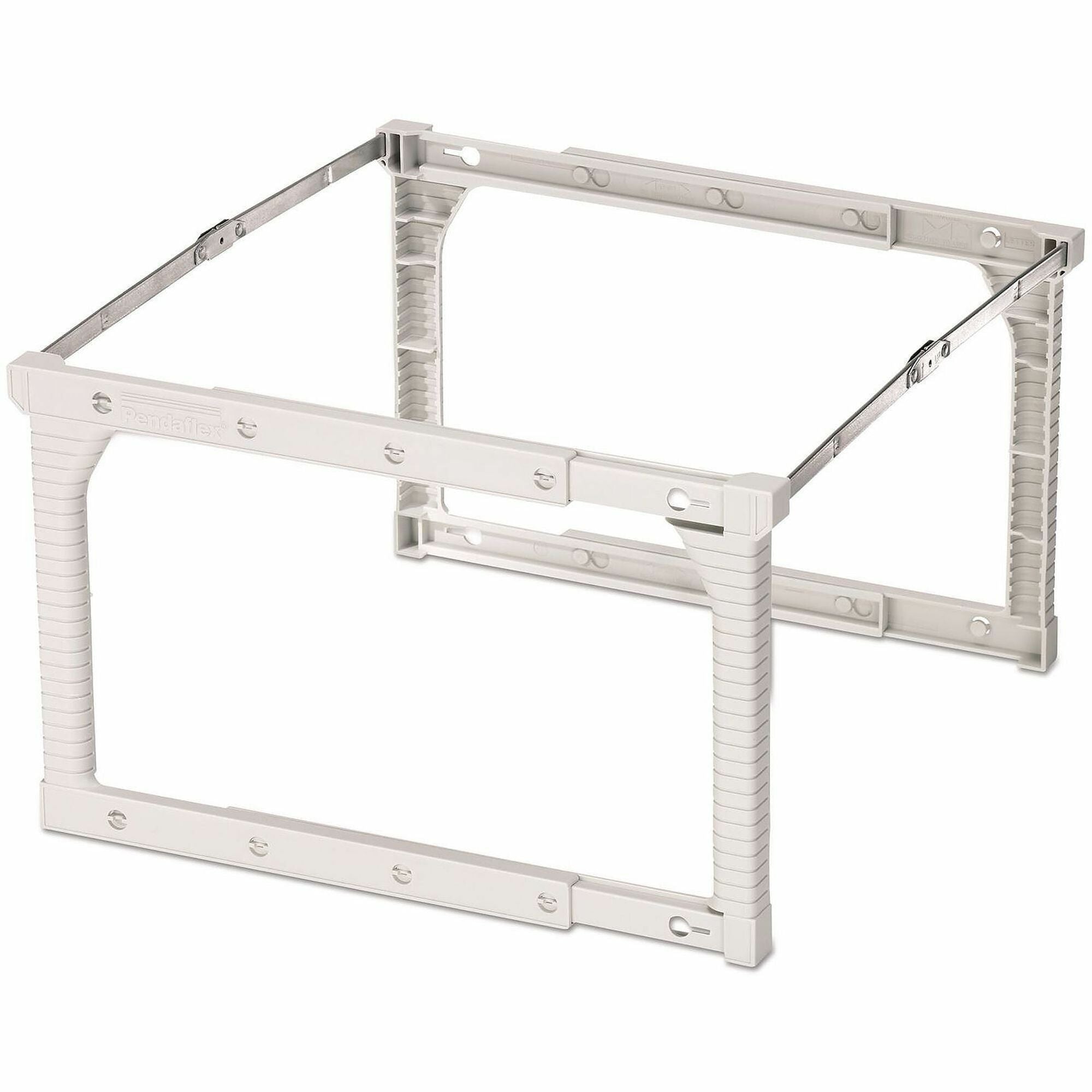 Plastic Snap-Together Hanging Folder Frame, Legal/Letter Size, 18" to 27" Long, White/Silver Accents, 4/Box