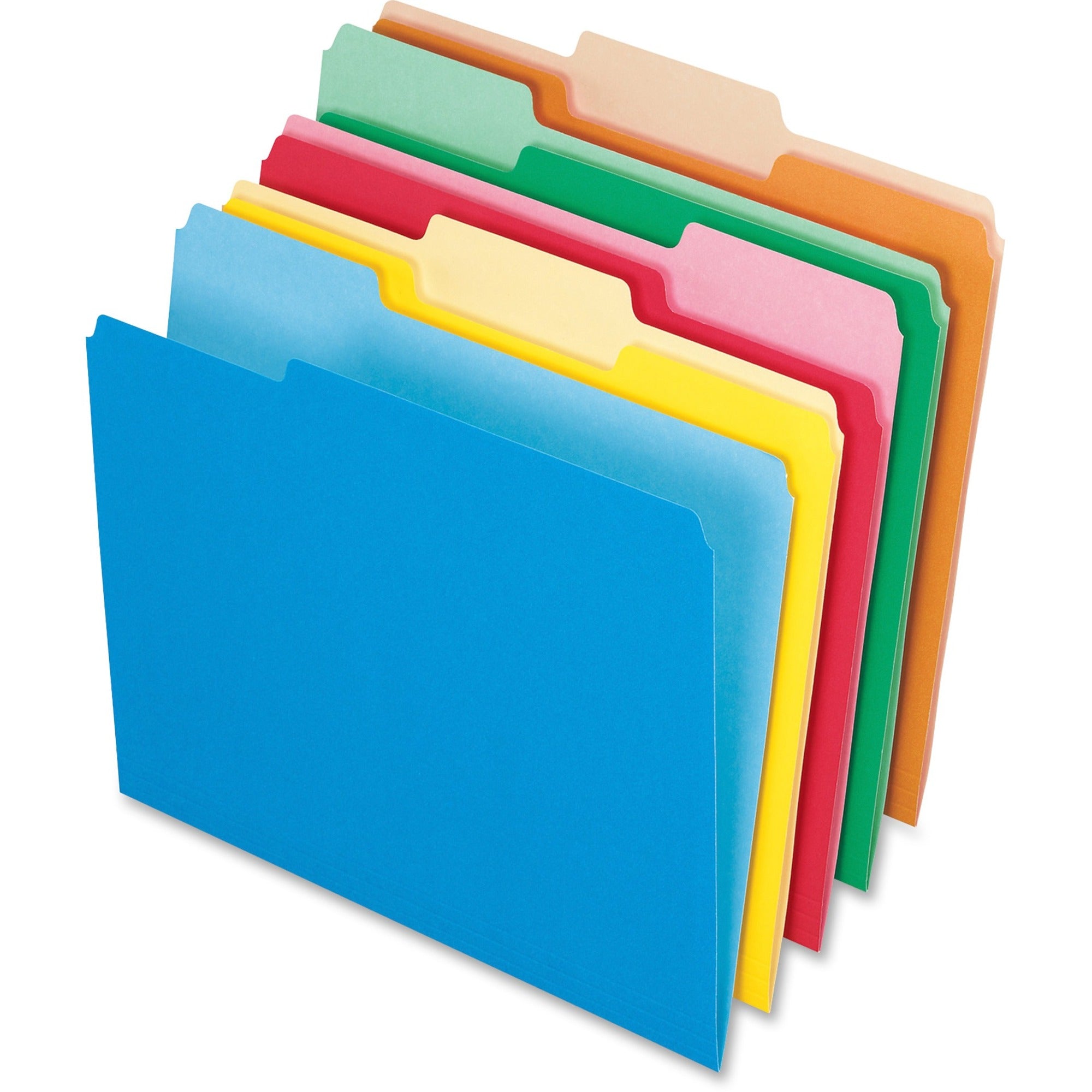 Colored File Folders, 1/3-Cut Tabs: Assorted, Letter Size, Assorted Colors, 100/Box