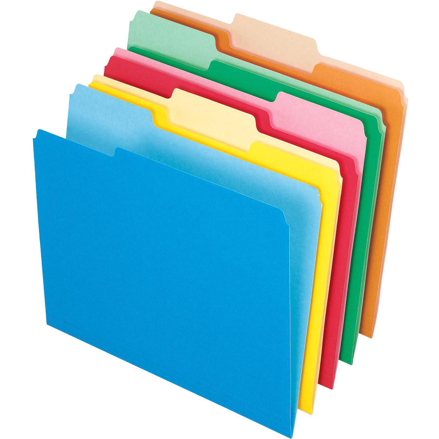 Colored File Folders, 1/3-Cut Tabs: Assorted, Letter Size, Assorted Colors, 100/Box