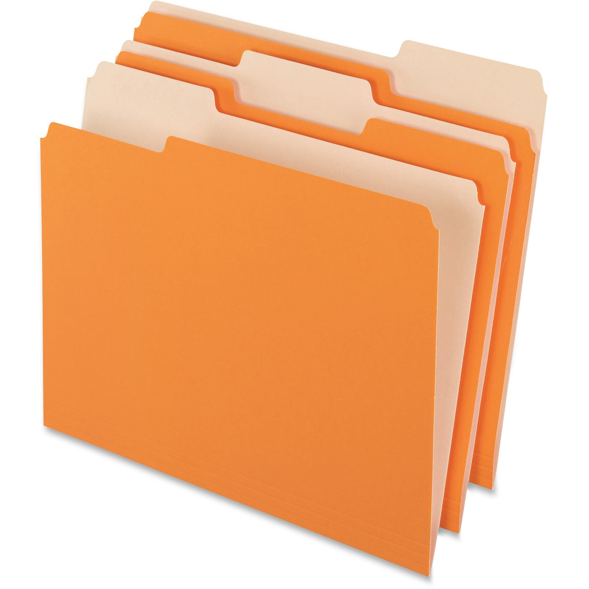 Colored File Folders, 1/3-Cut Tabs: Assorted, Letter Size, Orange/Light Orange, 100/Box