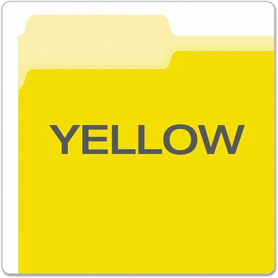 Colored File Folders, 1/3-Cut Tabs: Assorted, Letter Size, Yellow/Light Yellow, 100/Box