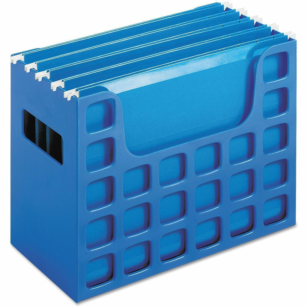 Desktop File With Hanging Folders, Letter Size, 6" Long, Blue