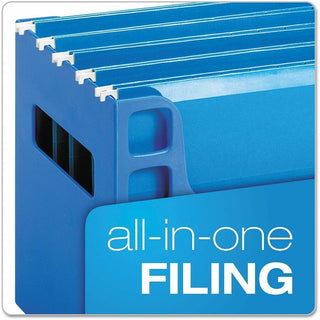 Desktop File With Hanging Folders, Letter Size, 6" Long, Blue