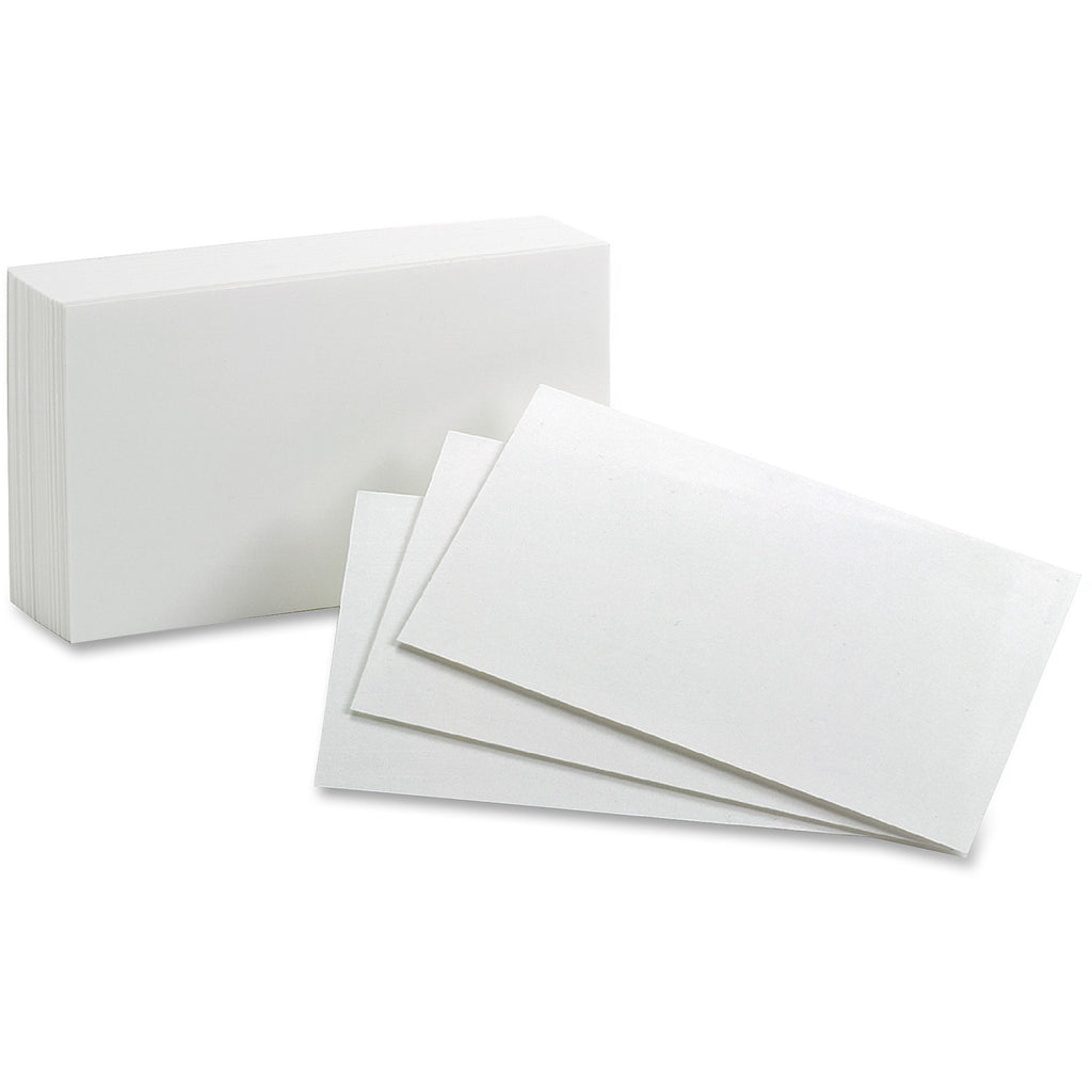 Unruled Index Cards, 5 x 8, White, 100/Pack