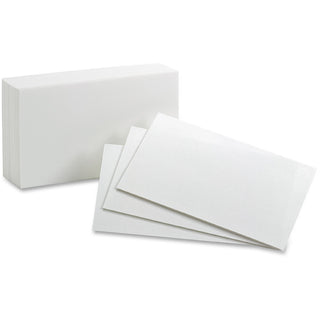 Unruled Index Cards, 5 x 8, White, 100/Pack