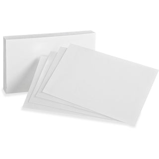 Unruled Index Cards, 5 x 8, White, 100/Pack