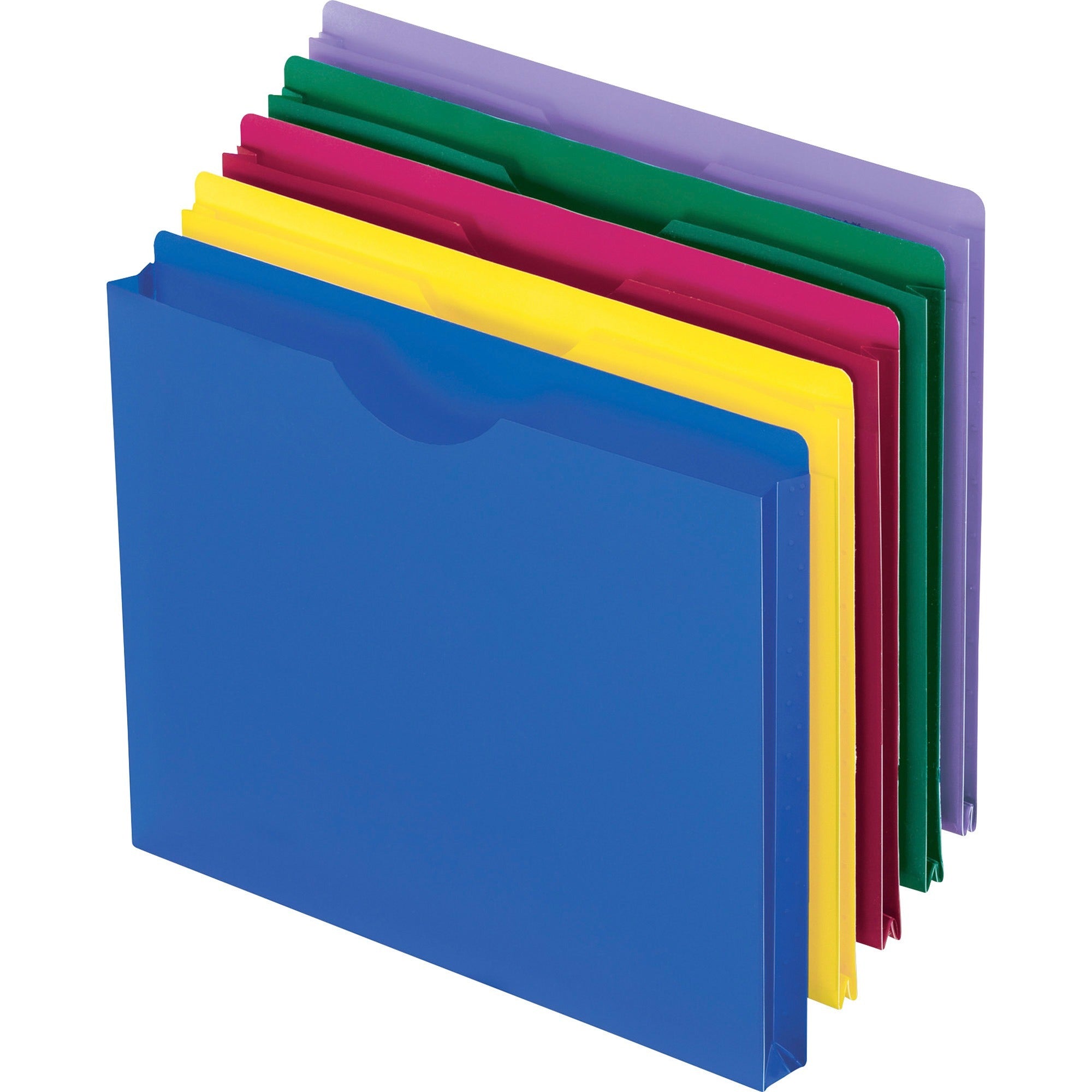Poly File Jackets, Straight Tab, Letter Size, Assorted Colors, 10/Pack
