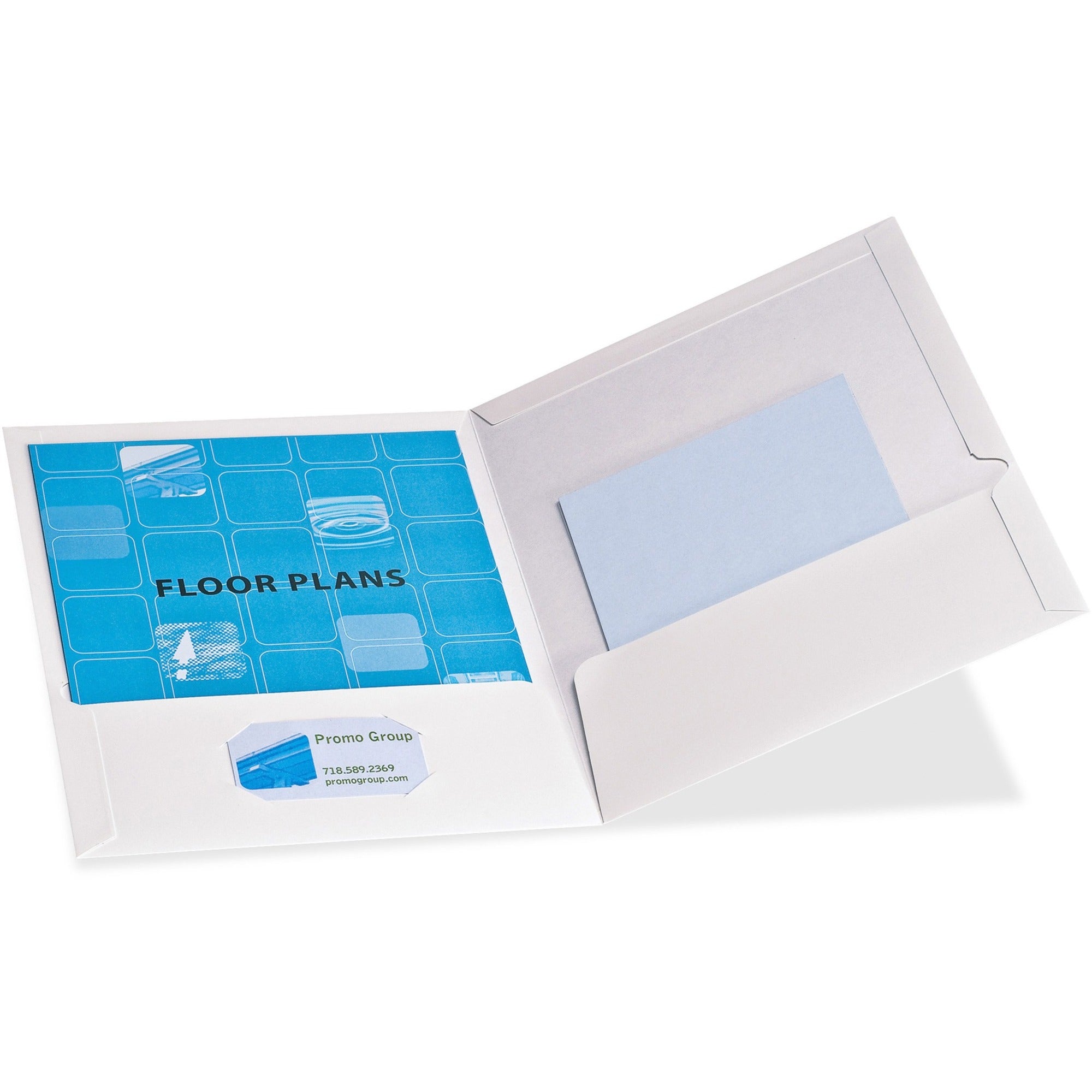 High Gloss Laminated Paperboard Folder, 100-Sheet Capacity, 11 x 8.5, White, 25/Box