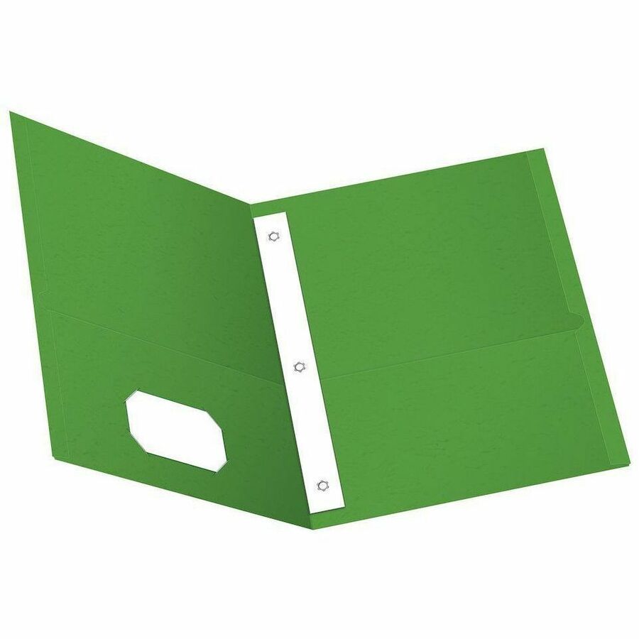 Twin-Pocket Folders with 3 Fasteners, 0.5" Capacity, 11 x 8.5, Green, 25/Box