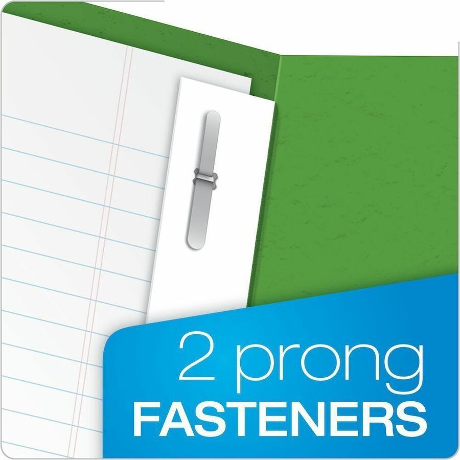 Twin-Pocket Folders with 3 Fasteners, 0.5" Capacity, 11 x 8.5, Green, 25/Box