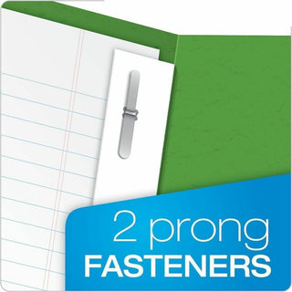 Twin-Pocket Folders with 3 Fasteners, 0.5" Capacity, 11 x 8.5, Green, 25/Box