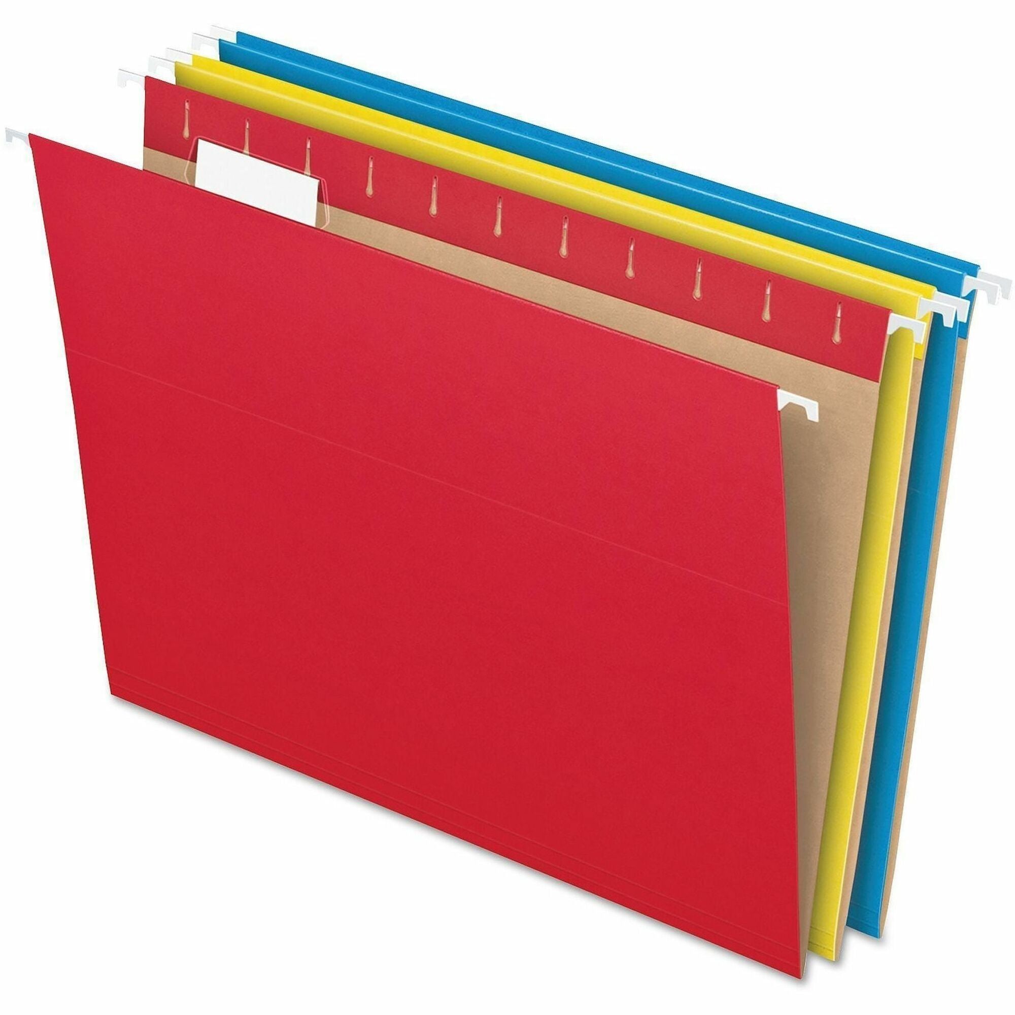 Colored Hanging Folders, Letter Size, 1/5-Cut Tabs, Three-Color Assortment, 25/Box