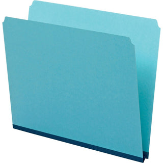 Pressboard Expanding File Folders, Straight Tabs, Letter Size, 1" Expansion, Blue, 25/Box