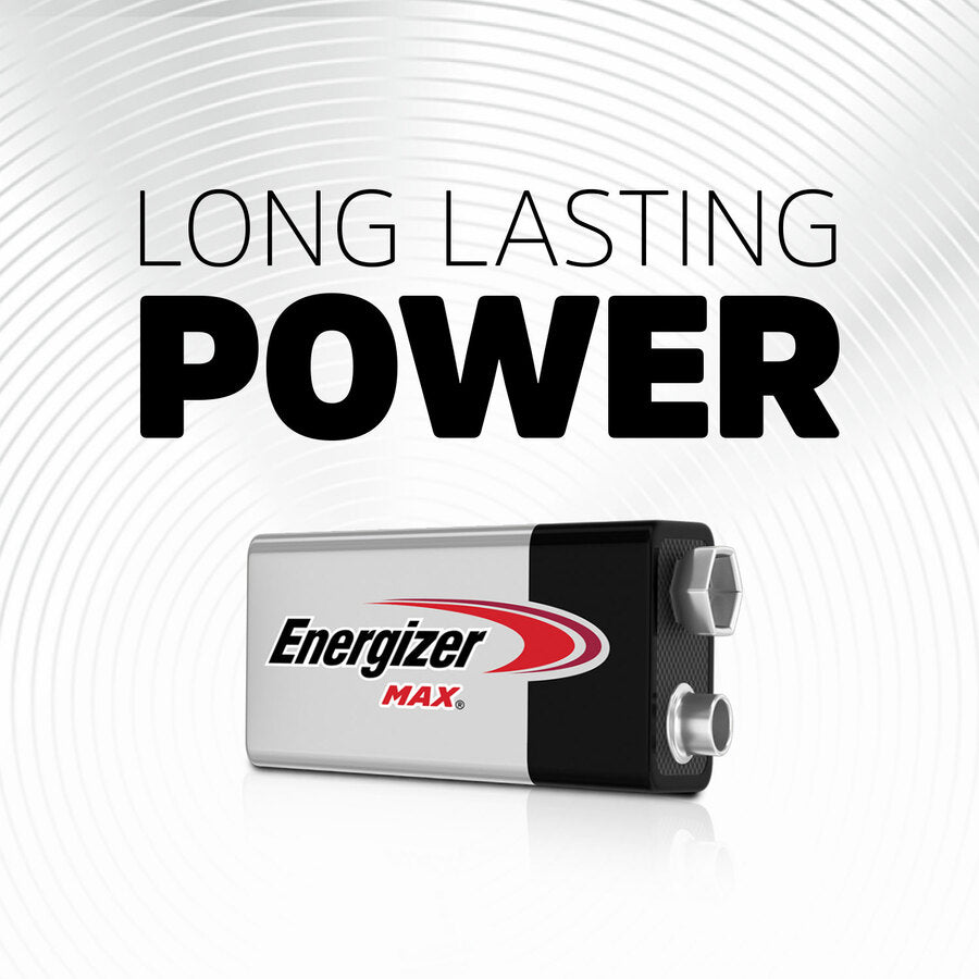 Energizer 9-Volt MAX Alkaline Batteries - For Multipurpose - 9V - 9 V DC - 595 mAh - Alkaline - 2 / Pack - 