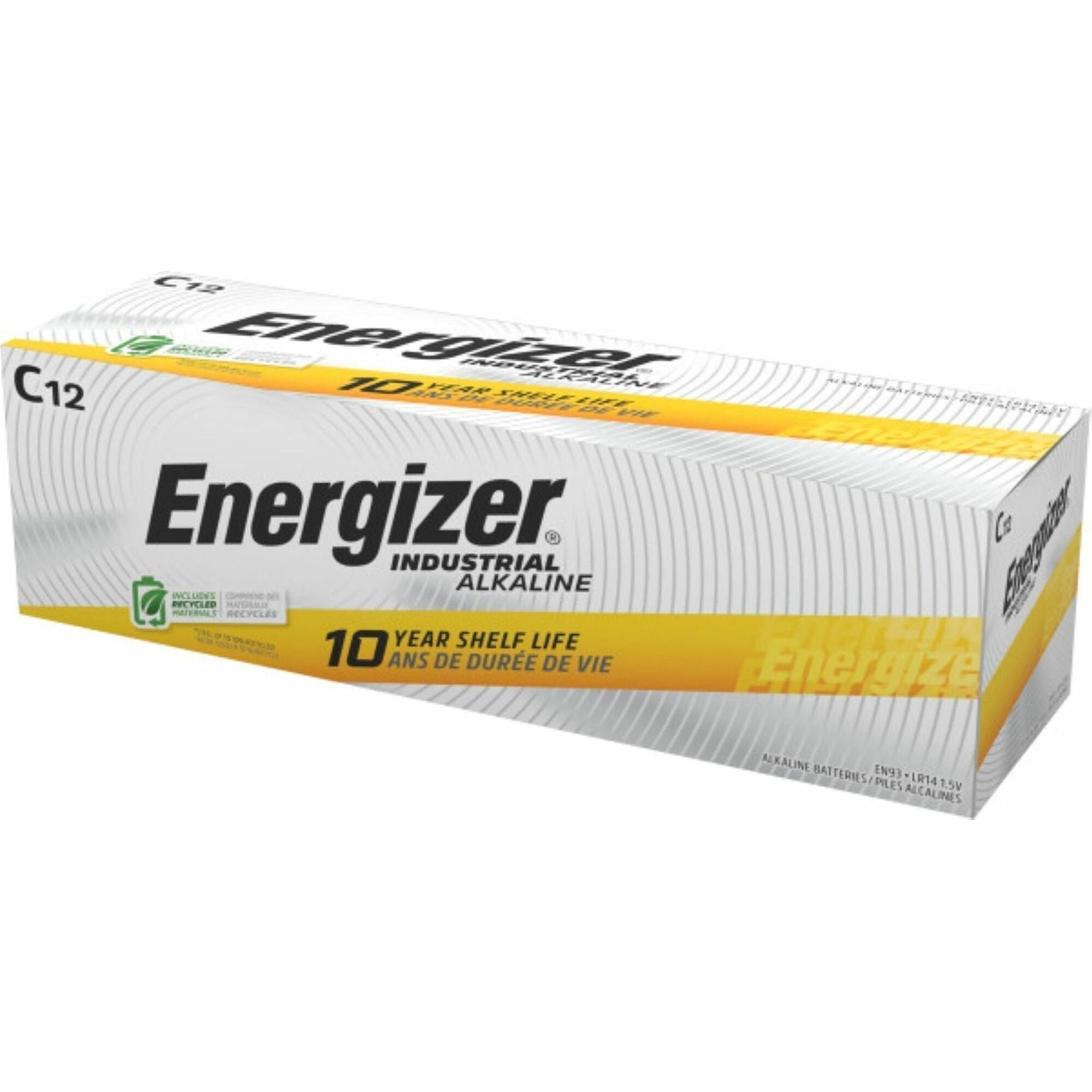 Industrial Alkaline C Batteries, 1.5 V, 12/Box