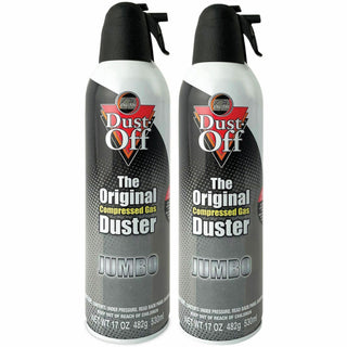 Disposable Compressed Air Duster, 17 oz Can, 2/Pack