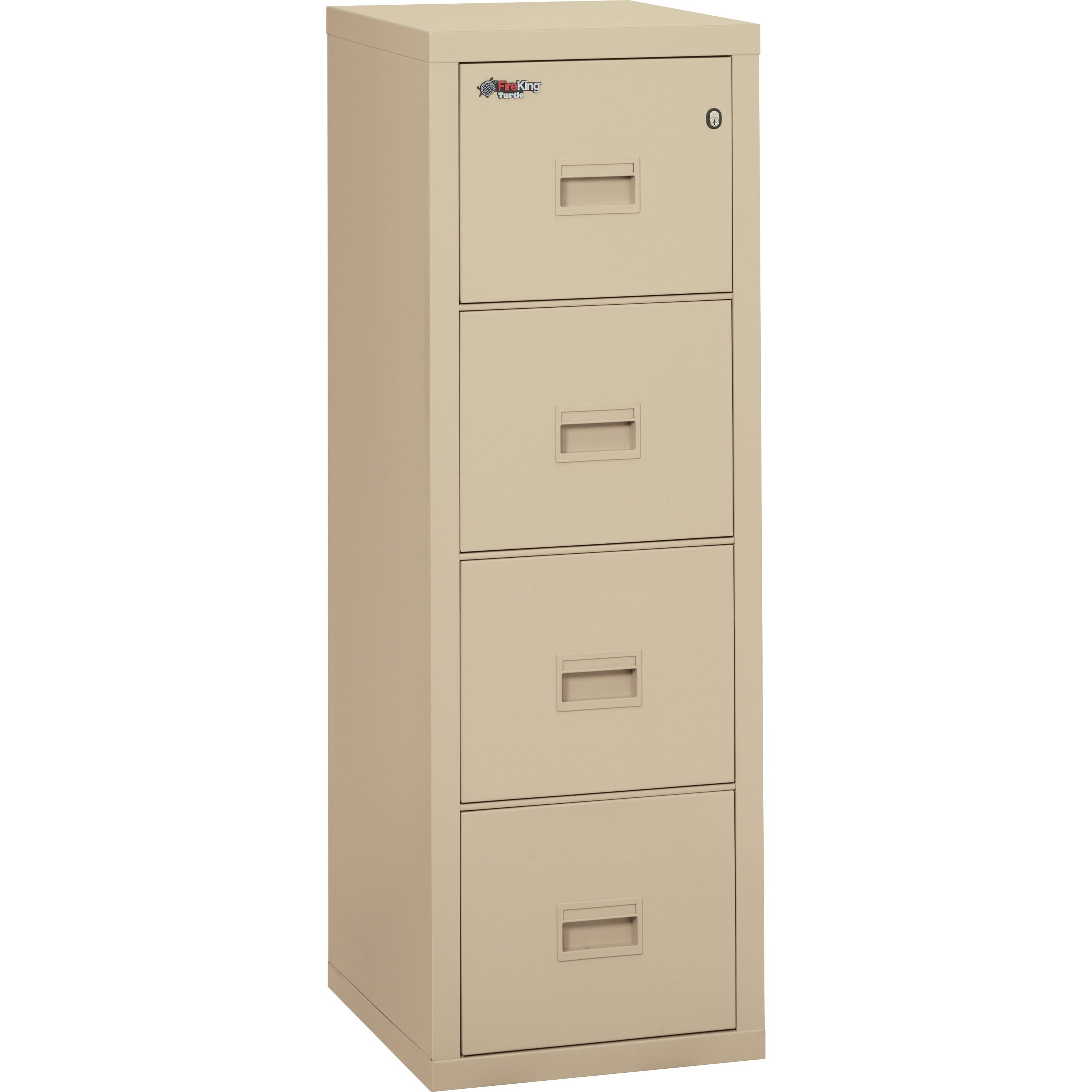 Compact Turtle Insulated Vertical File, 1-Hour Fire Protection, 4 Legal/Letter File Drawer, Parchment, 17.75 x 22.13 x 52.75